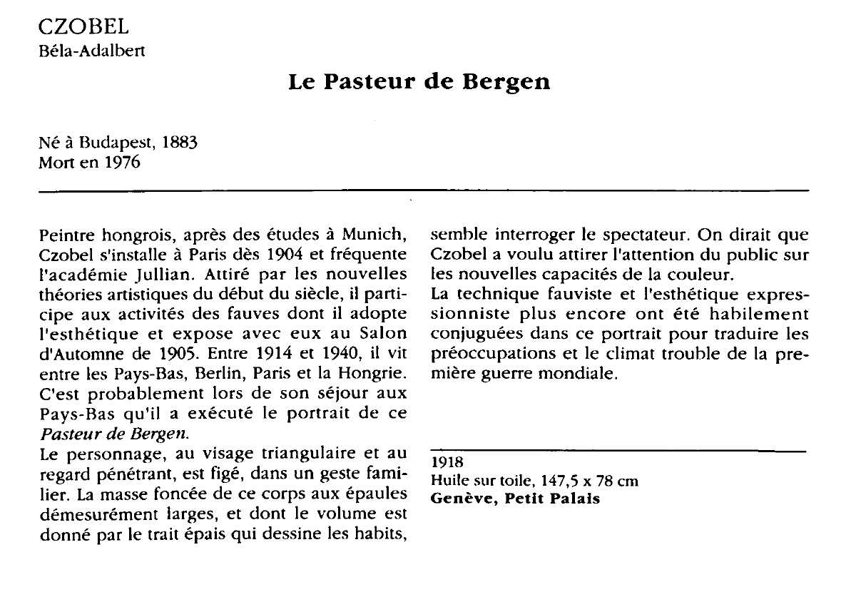 Prévisualisation du document CZOBEL Béla-Adalbert : Le Pasteur de Bergen