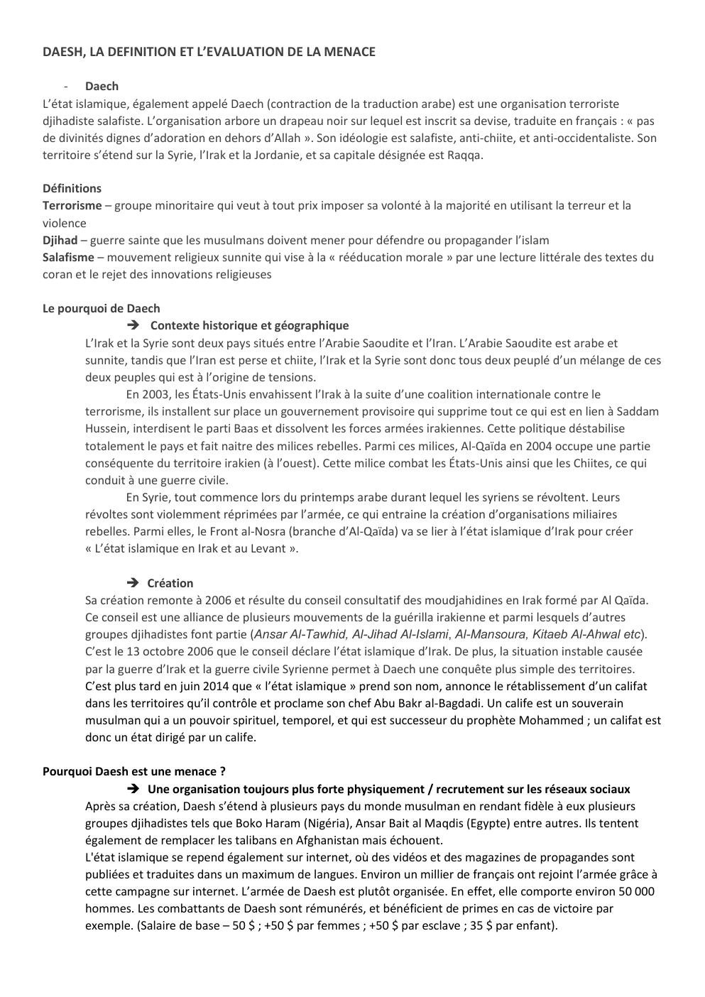 Prévisualisation du document DAESH, LA DEFINITION ET L’EVALUATION DE LA MENACE