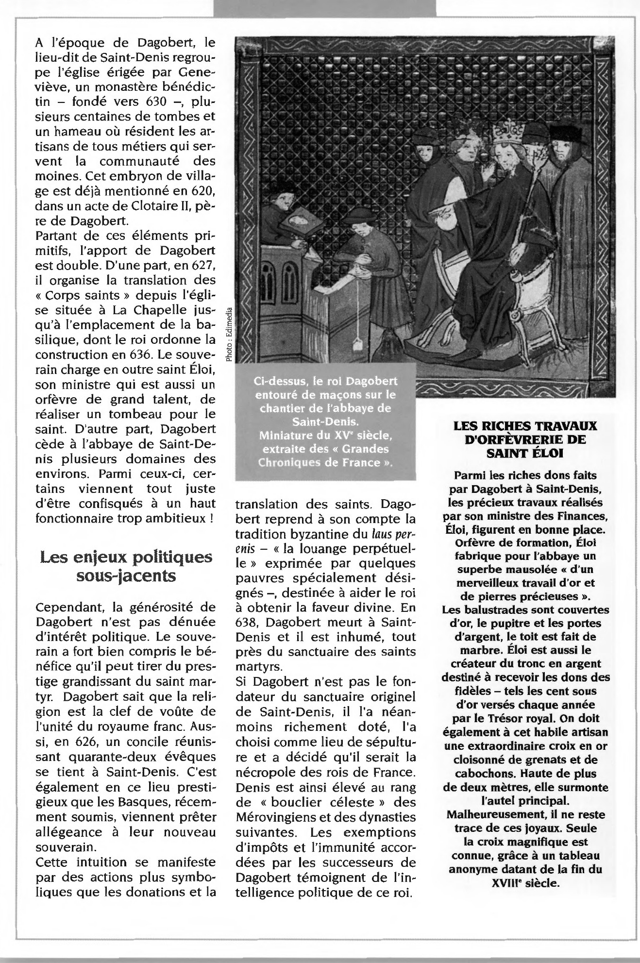 Prévisualisation du document Dagobert rénove et enrichit le  sanctuaire de Saint-Denis