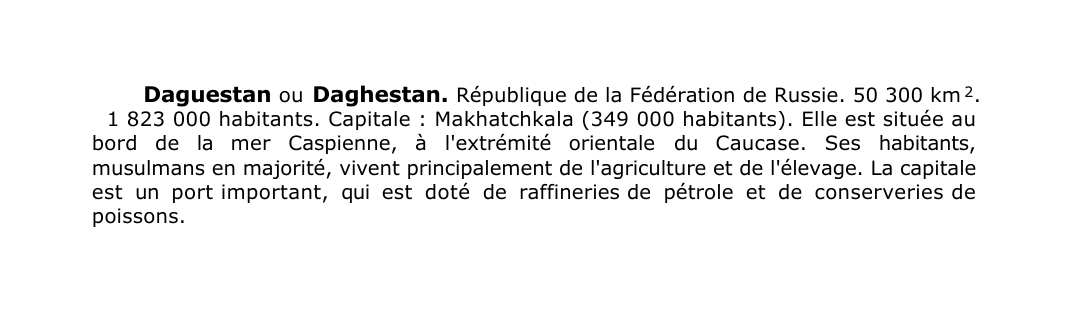 Prévisualisation du document Daguestan ou Daghestan.