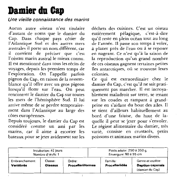 Prévisualisation du document Damier du Cap:Une vieille connaissance des marins.