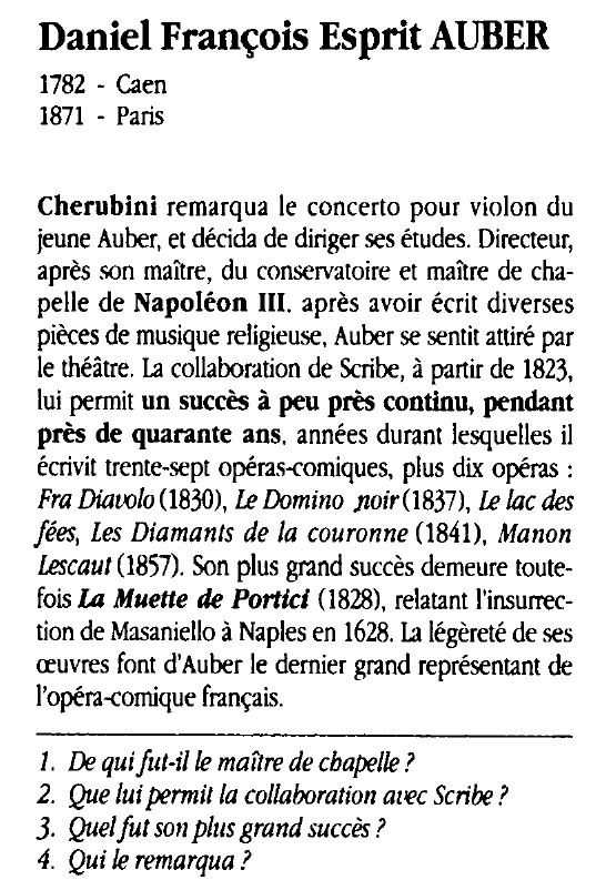 Prévisualisation du document Daniel François Esprit AUBER