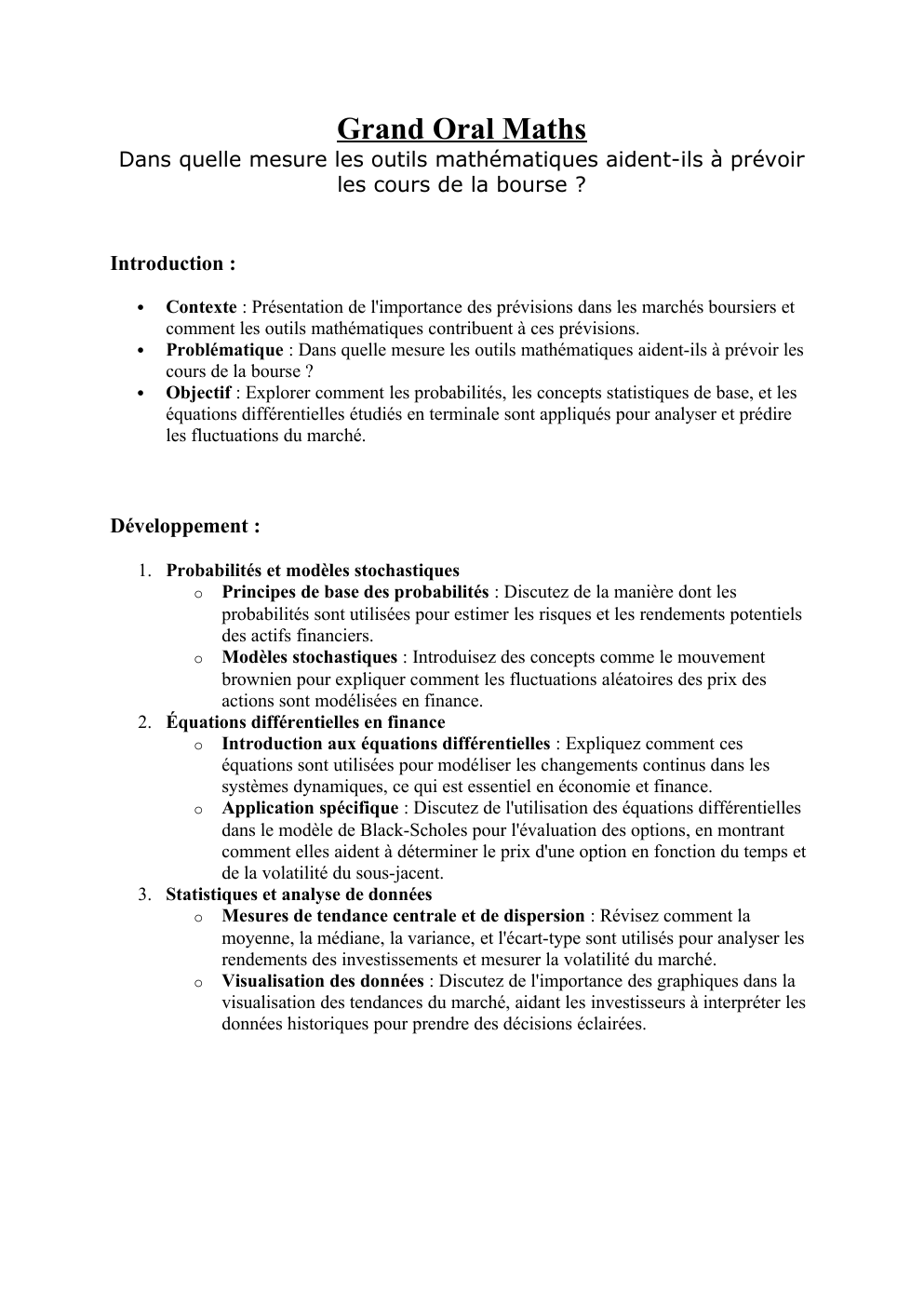 Prévisualisation du document Dans quelle mesure les outils mathématiques aident-ils à prévoir les cours de la bourse ?