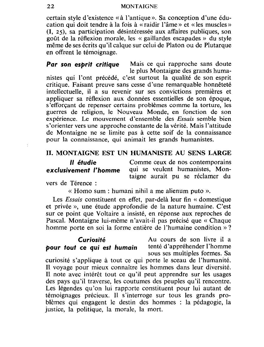 Prévisualisation du document Dans quelle mesure peut-on dire de Montaigne qu'il est un humaniste ?