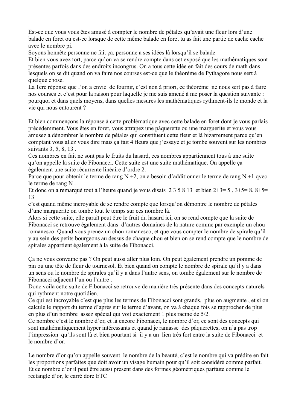 Prévisualisation du document dans quelles mesures les mathématiques rythment-ils le monde et la vie qui nous entourent ?