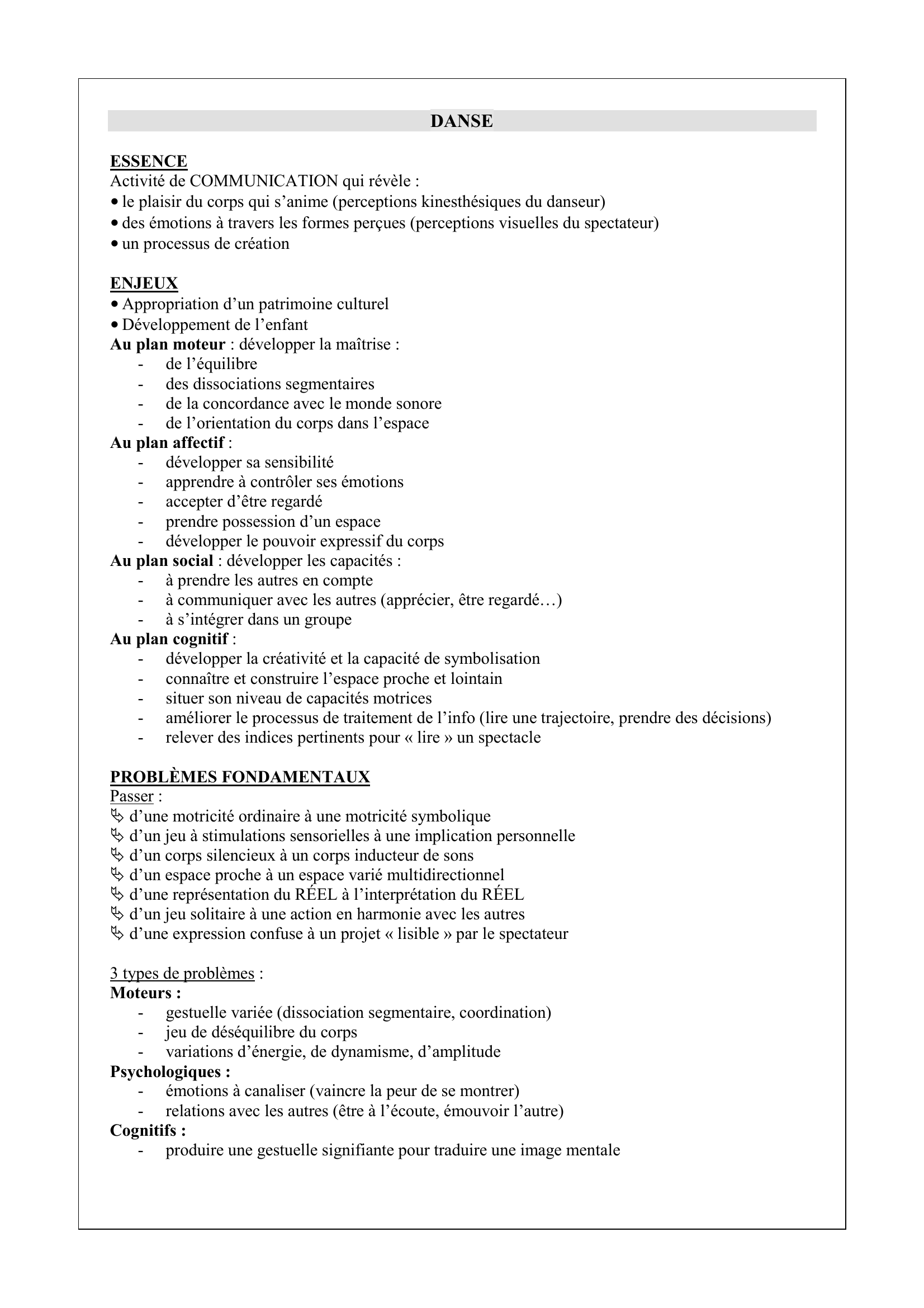 Prévisualisation du document DANSE (CRPE)