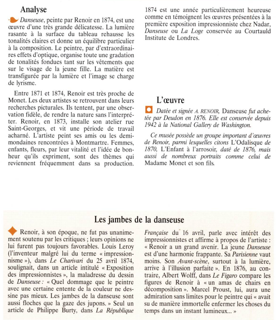 Prévisualisation du document DANSEUSE d'Auguste RENOIR