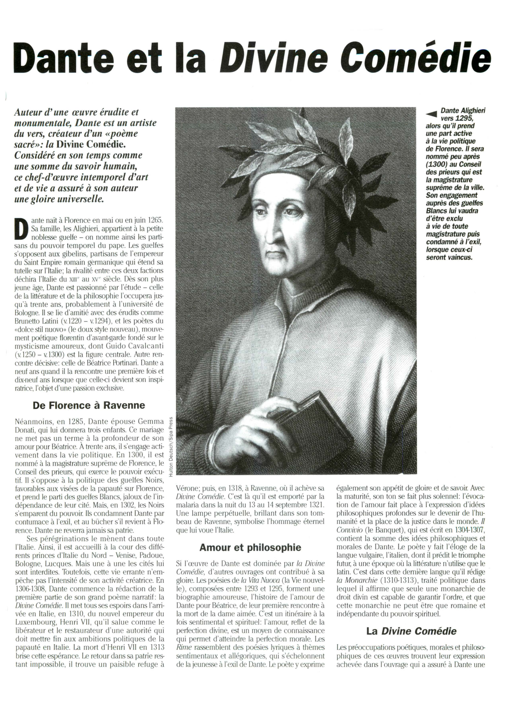 Prévisualisation du document DANTE Alighieri, La Divine Comédie