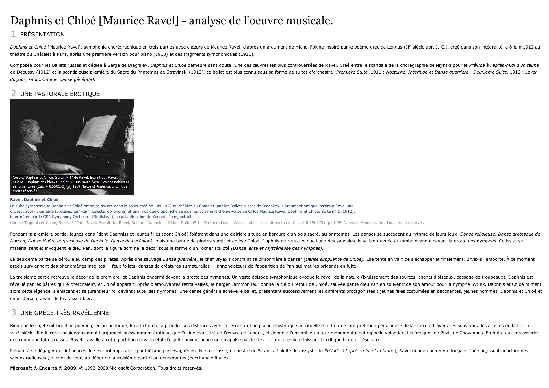 Prévisualisation du document Daphnis et Chloé [Maurice Ravel] - analyse de l'oeuvre musicale.