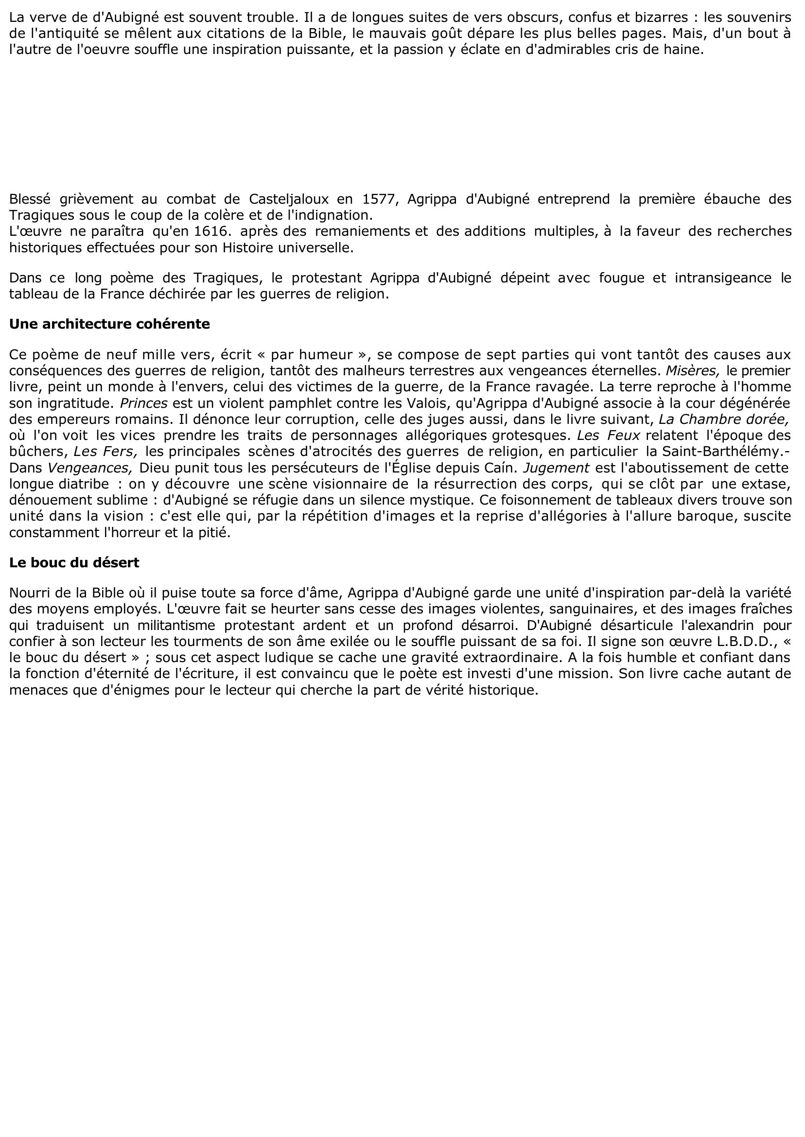 Prévisualisation du document D'Aubigné : sa vie, son  caractère. Les « Tragiques ».