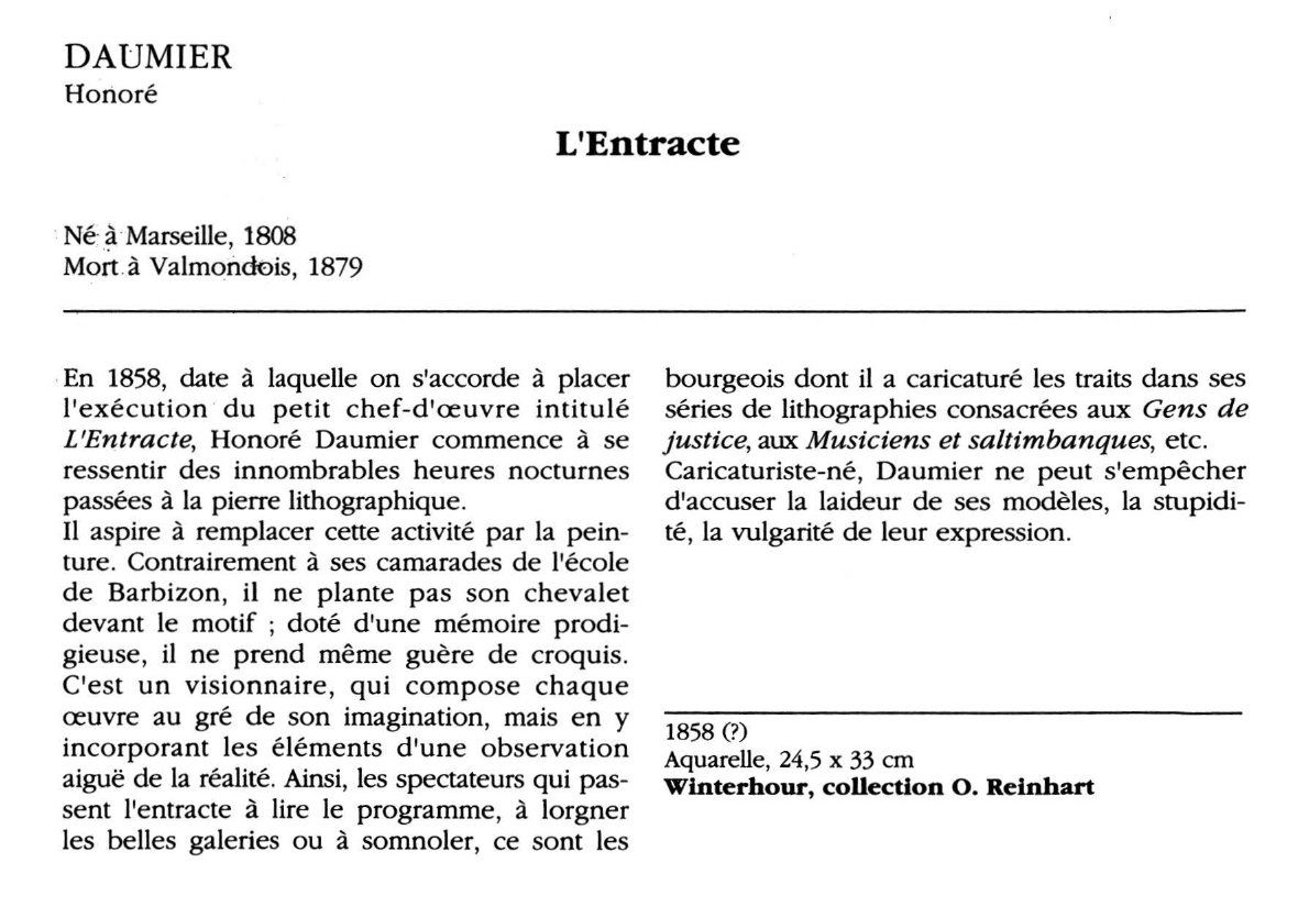 Prévisualisation du document DAUMIER Honoré : L'Entracte