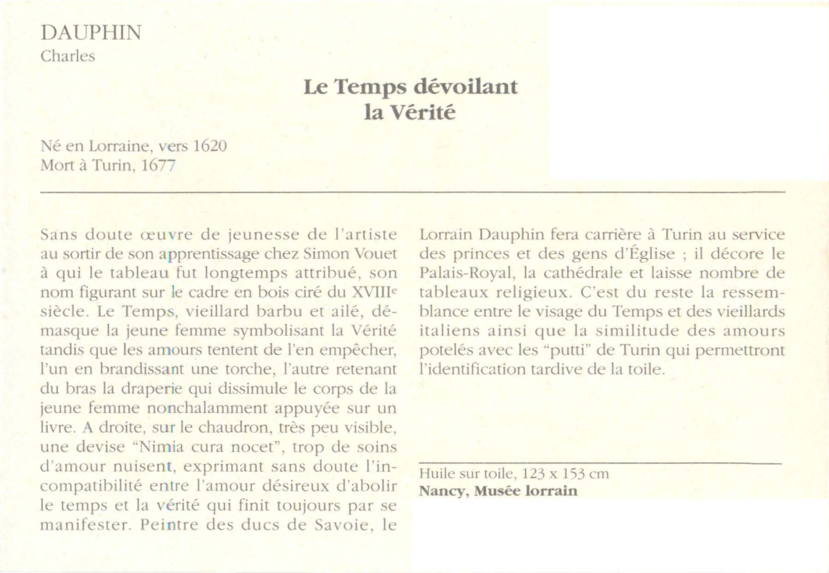 Prévisualisation du document DAUPHIN Charles : Le Temps dévoilant la Vérité