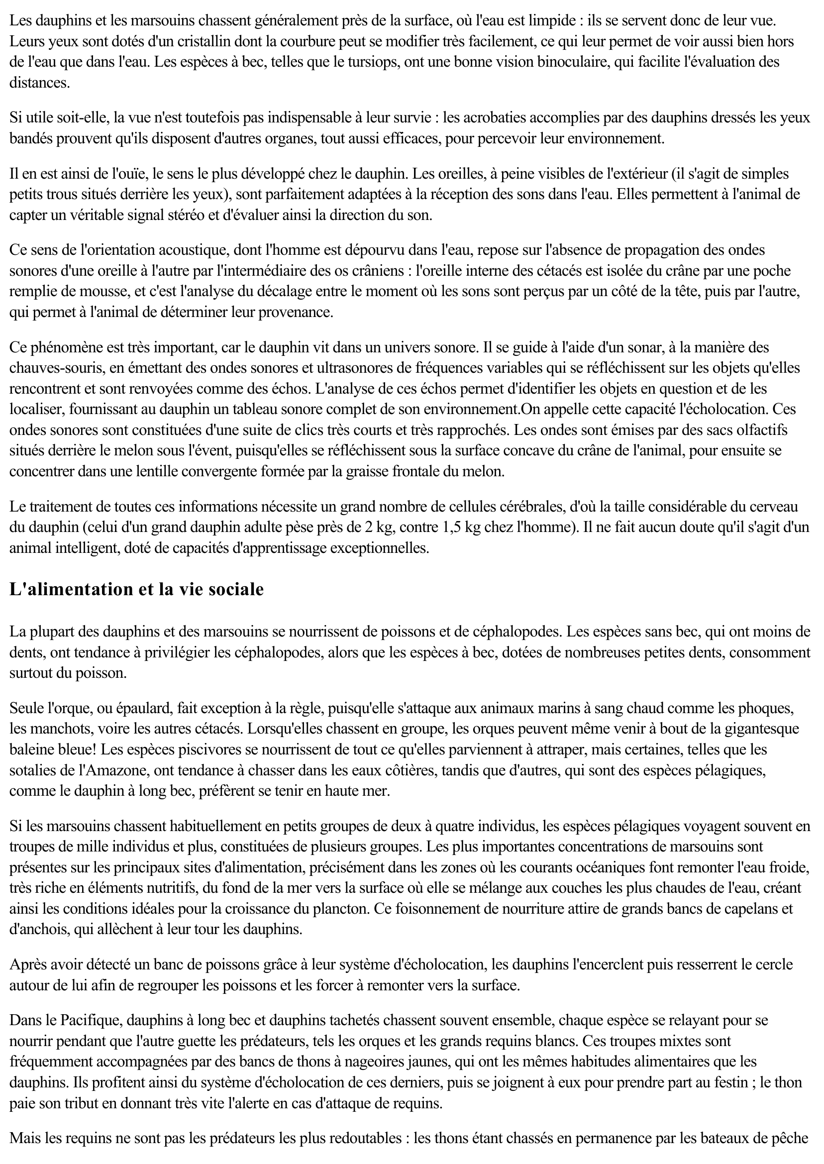 Prévisualisation du document Dauphins et marsouins (Faune et Flore)