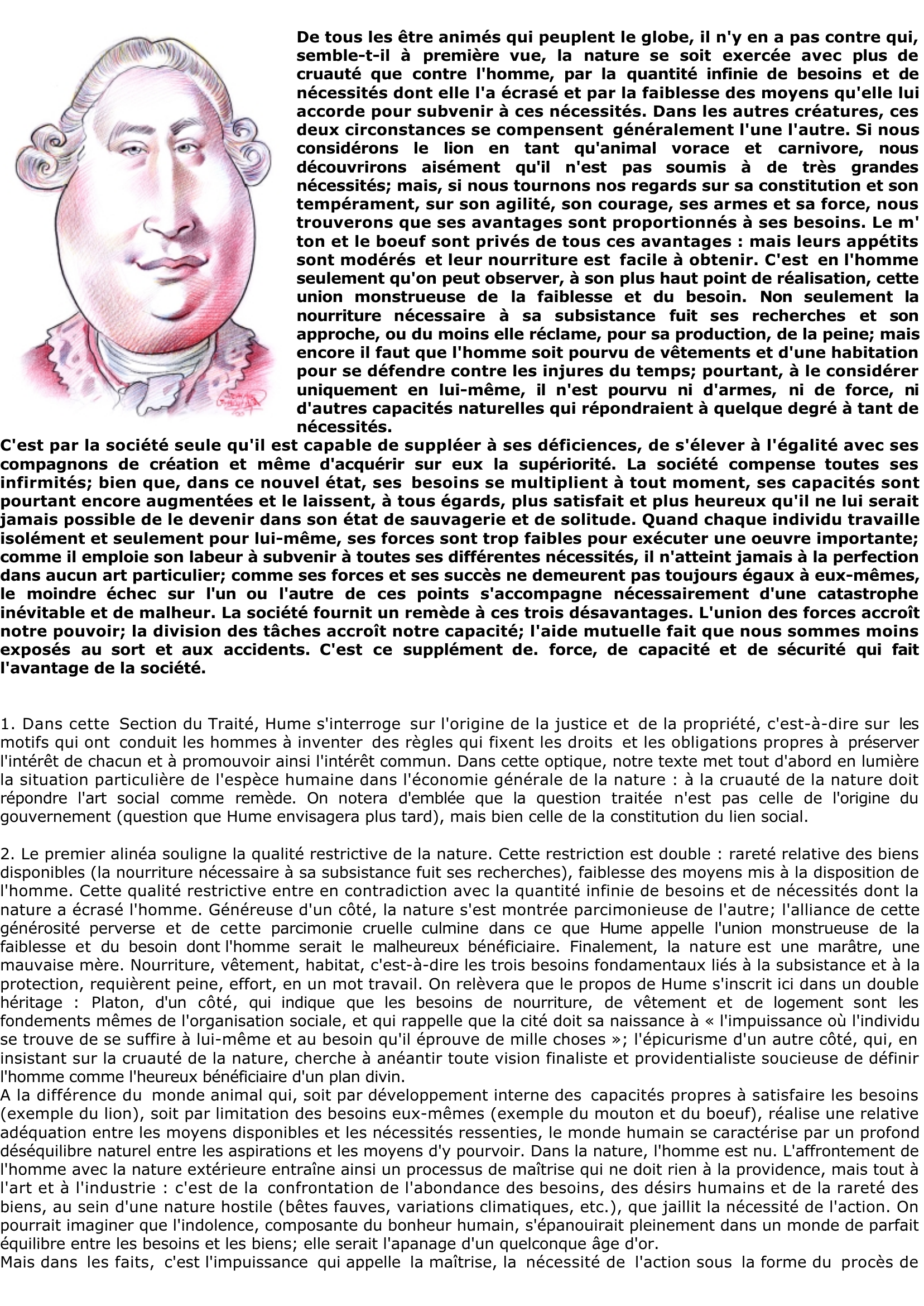 Prévisualisation du document David HUME: De tous les être animés qui peuplent le globe (2)