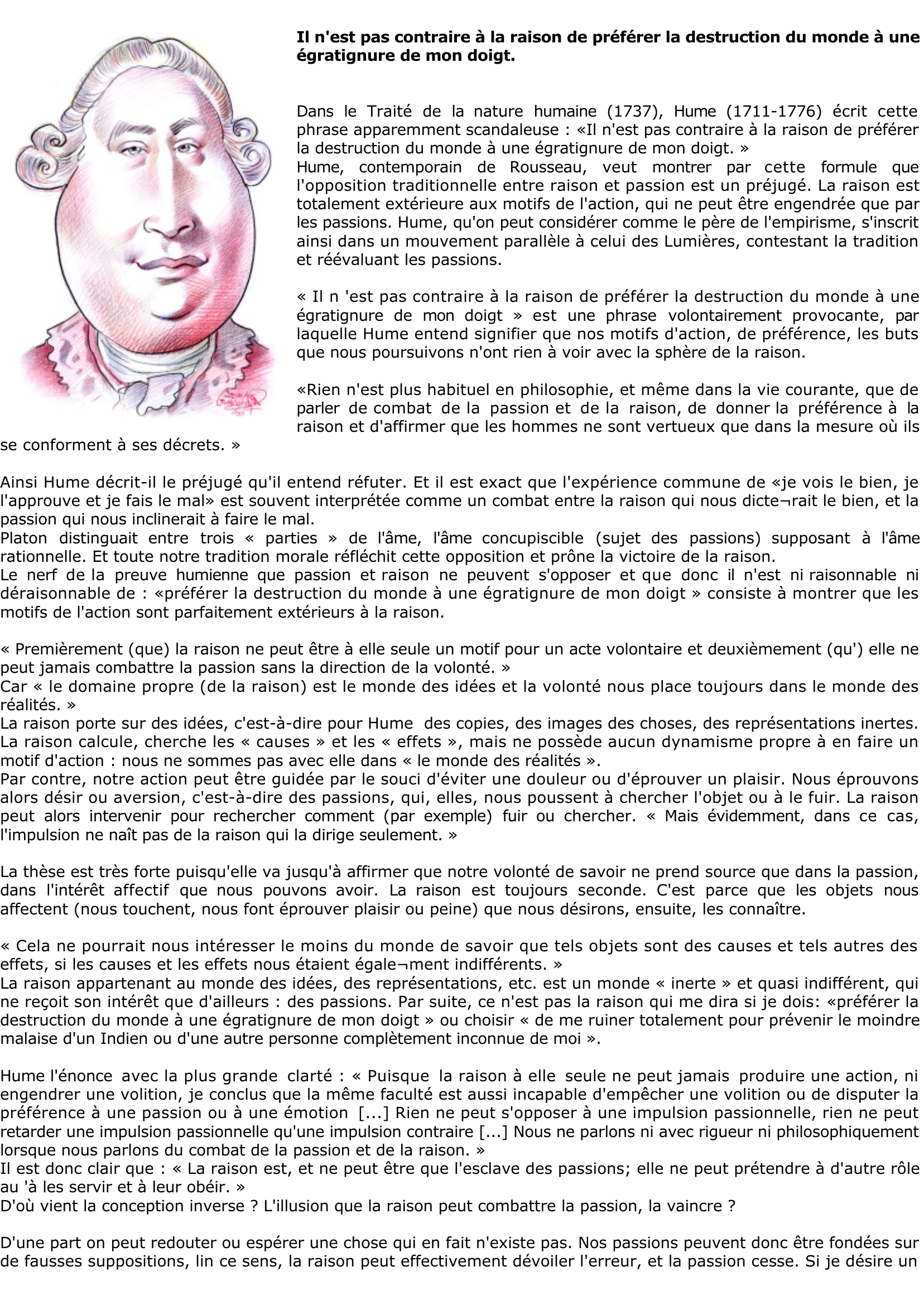 Prévisualisation du document David HUME: destruction du monde