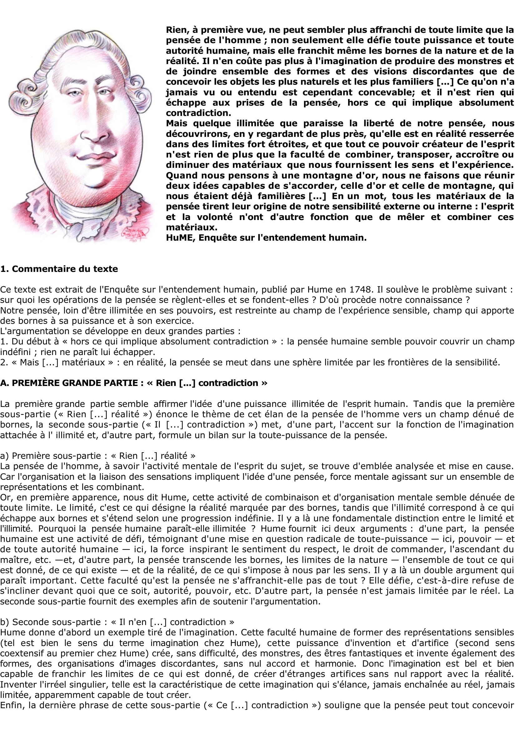 Prévisualisation du document David HUME et la pensée de l'homme