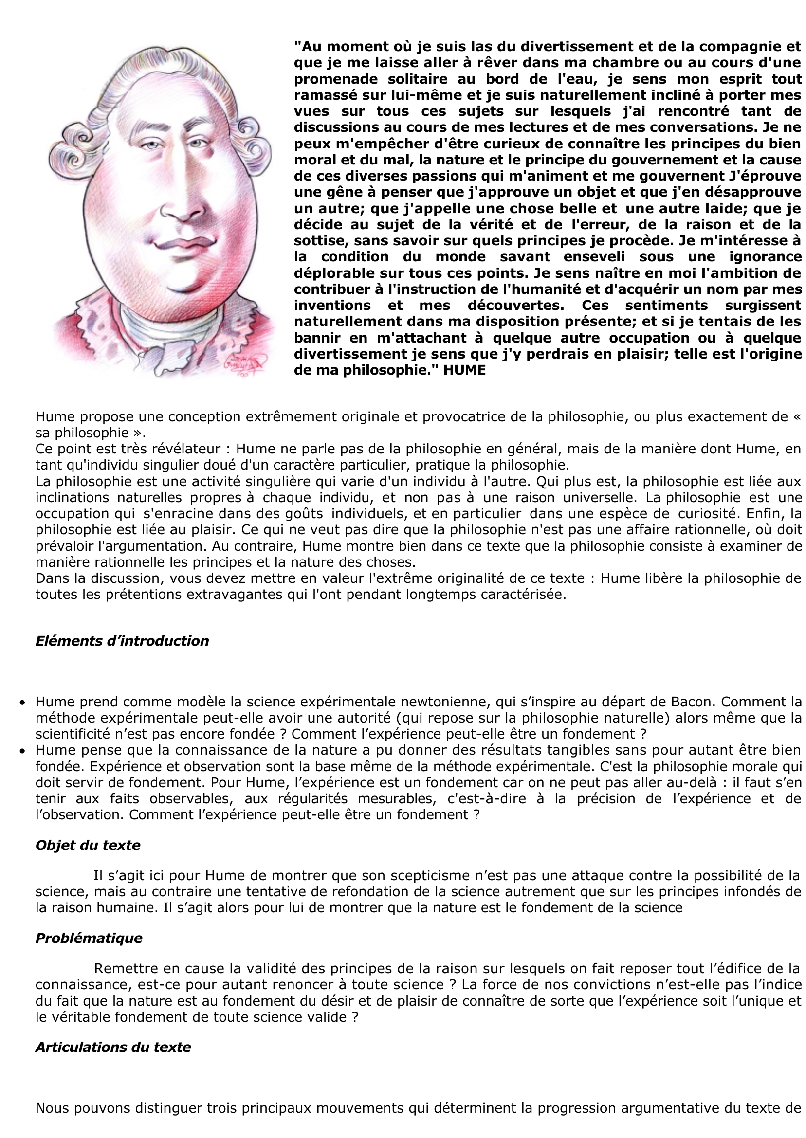 Prévisualisation du document David HUME:  je me laisse aller à rêver dans ma chambre