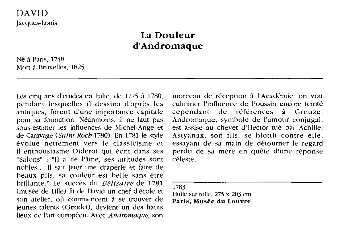 Prévisualisation du document DAVID jacques-Louis : La Douleur d'Andromaque