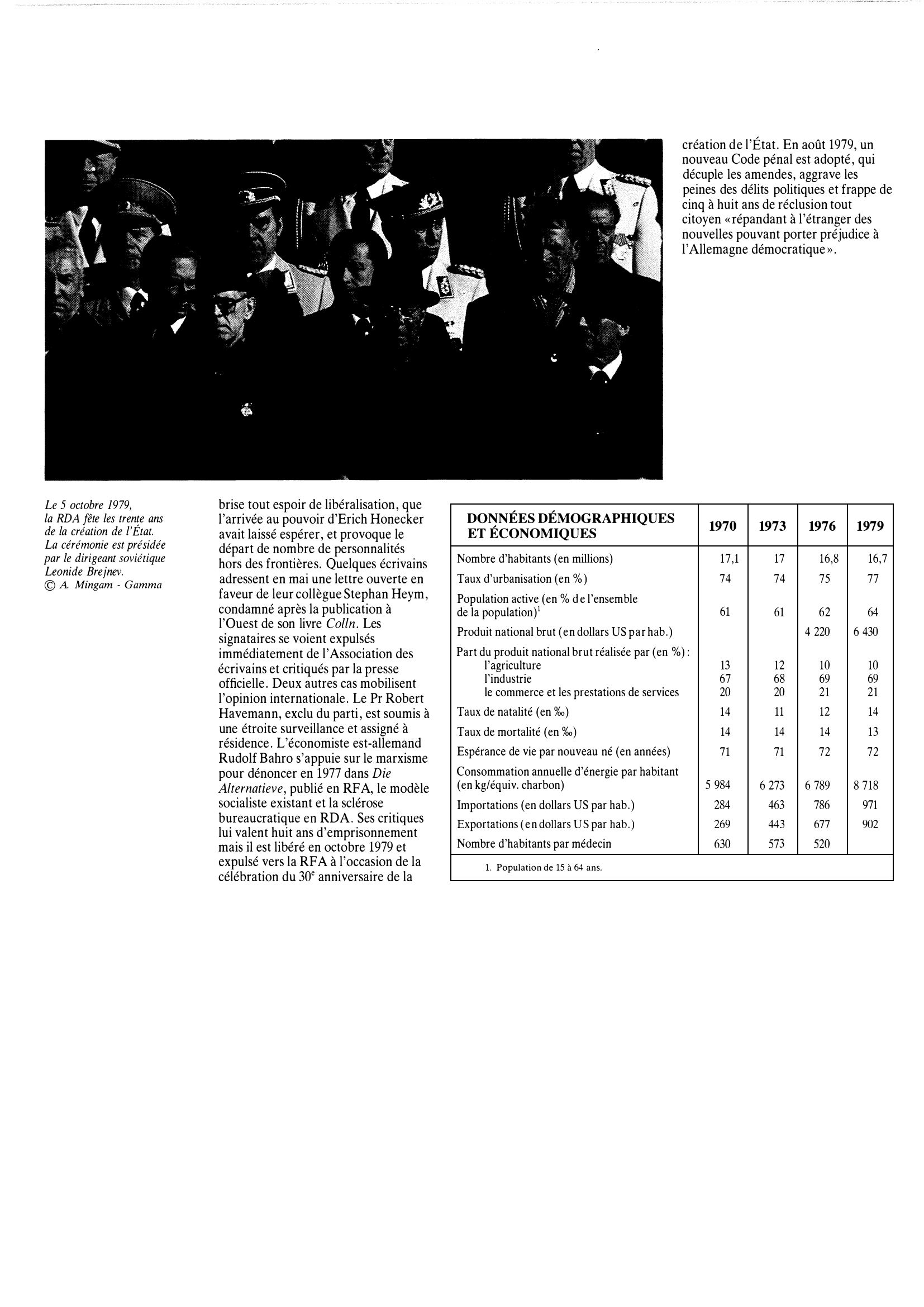 Prévisualisation du document De 1970 à 1979 : République démocratique allemande