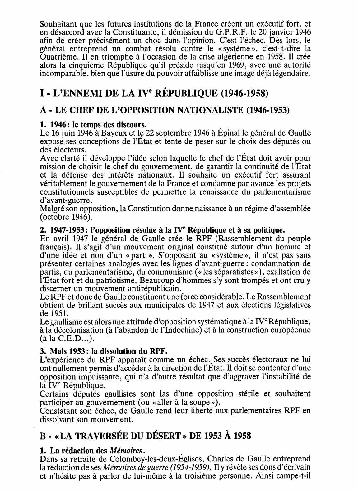 Prévisualisation du document De Gaulle de 1946 à 1969 (histoire)