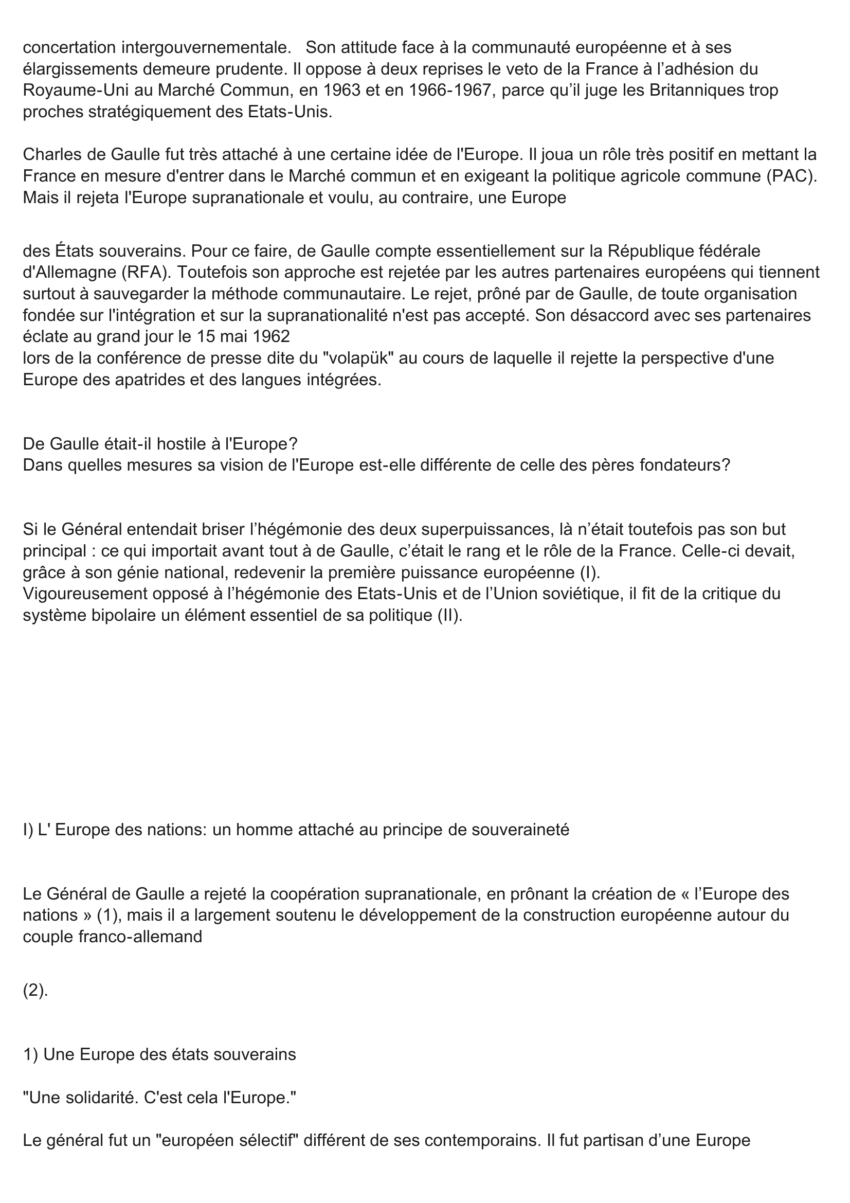 Prévisualisation du document DE GAULLE ET L'EUROPE