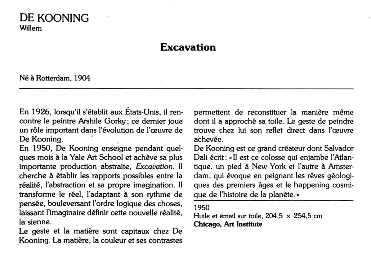 Prévisualisation du document DE KOONING Willem : Excavation