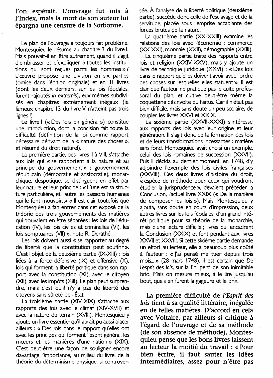 Prévisualisation du document De L'ESPRIT DES LOIS de Montesquieu (résume et analyse complète)