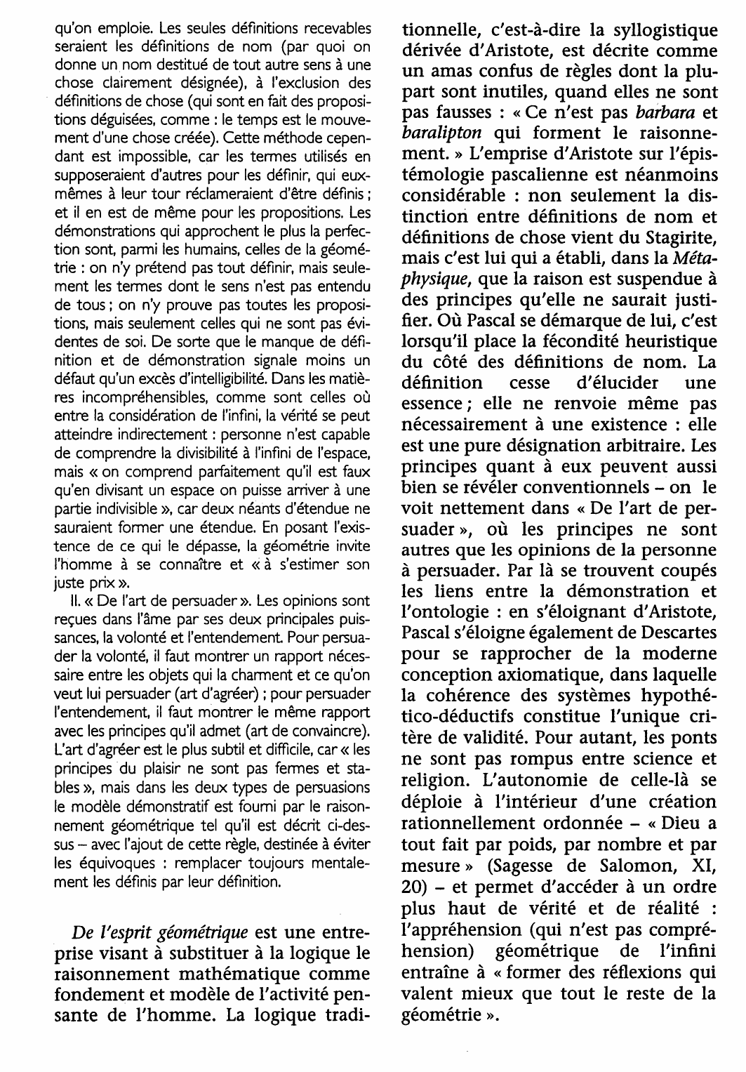 Prévisualisation du document De L’ESPRIT GÉOMÉTRIQUE de Blaise Pascal (analyse détaillée)