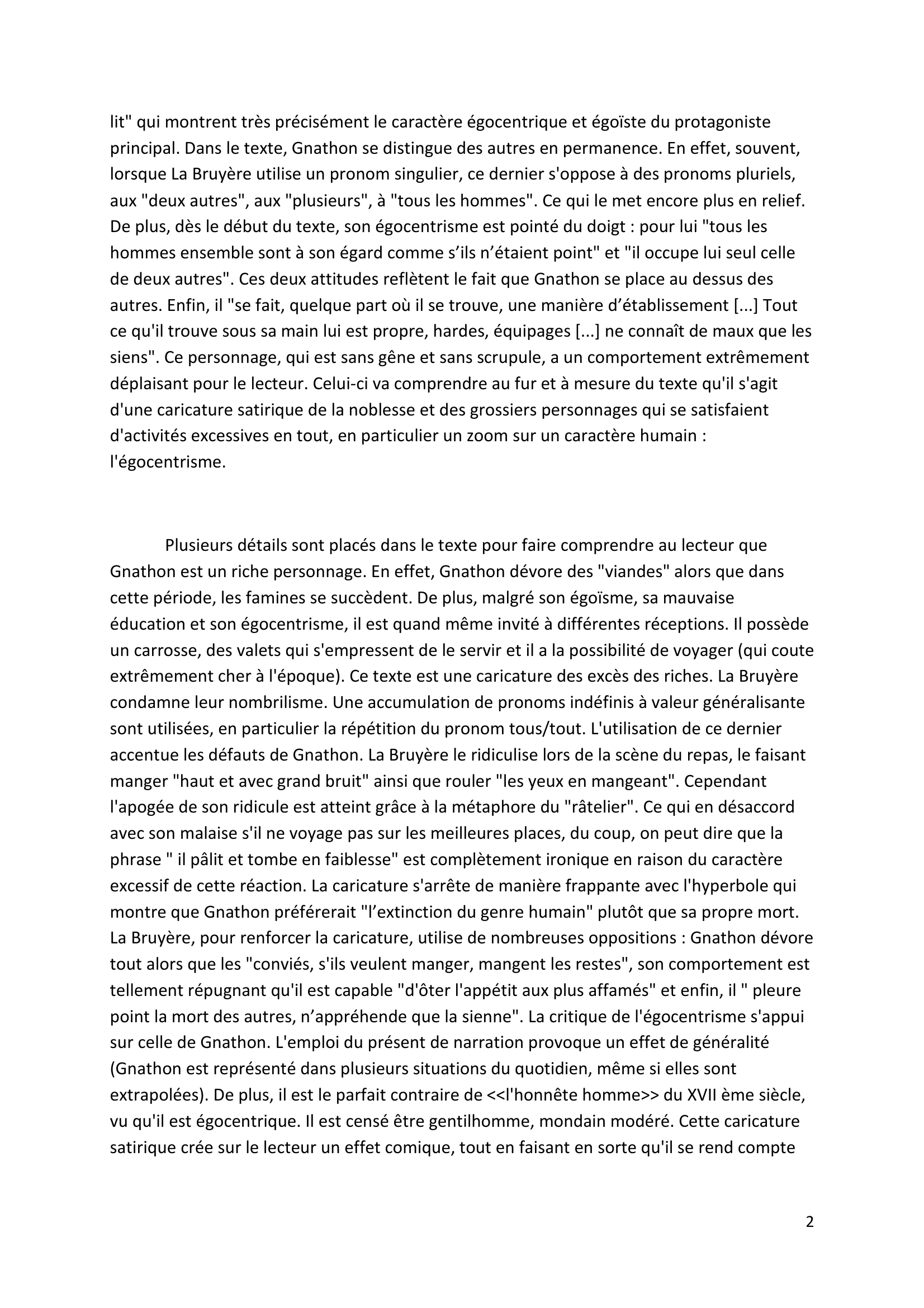 Prévisualisation du document De l'homme, La Bruyère: le portrait de Gnathon (Les Caractères ou les Mœurs de ce siècle)
