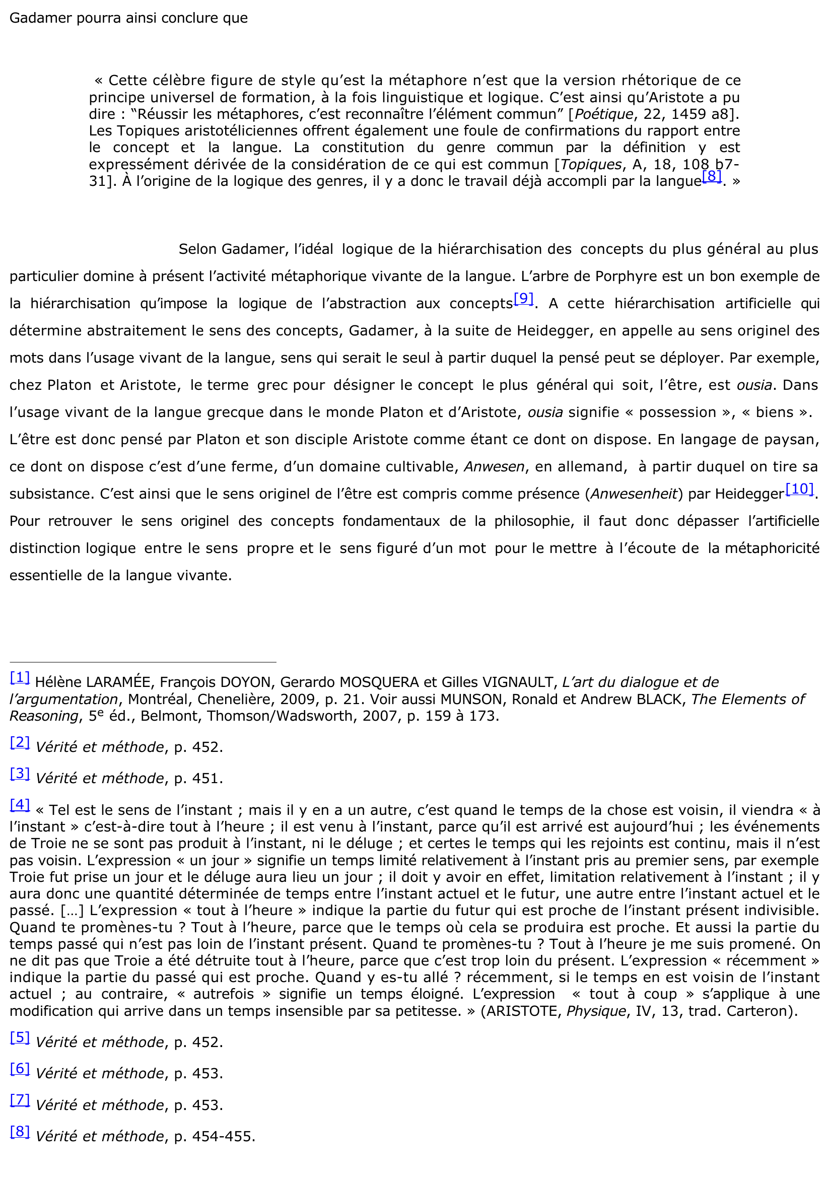 Prévisualisation du document De l'origine métaphorique des concepts chez Gadamer