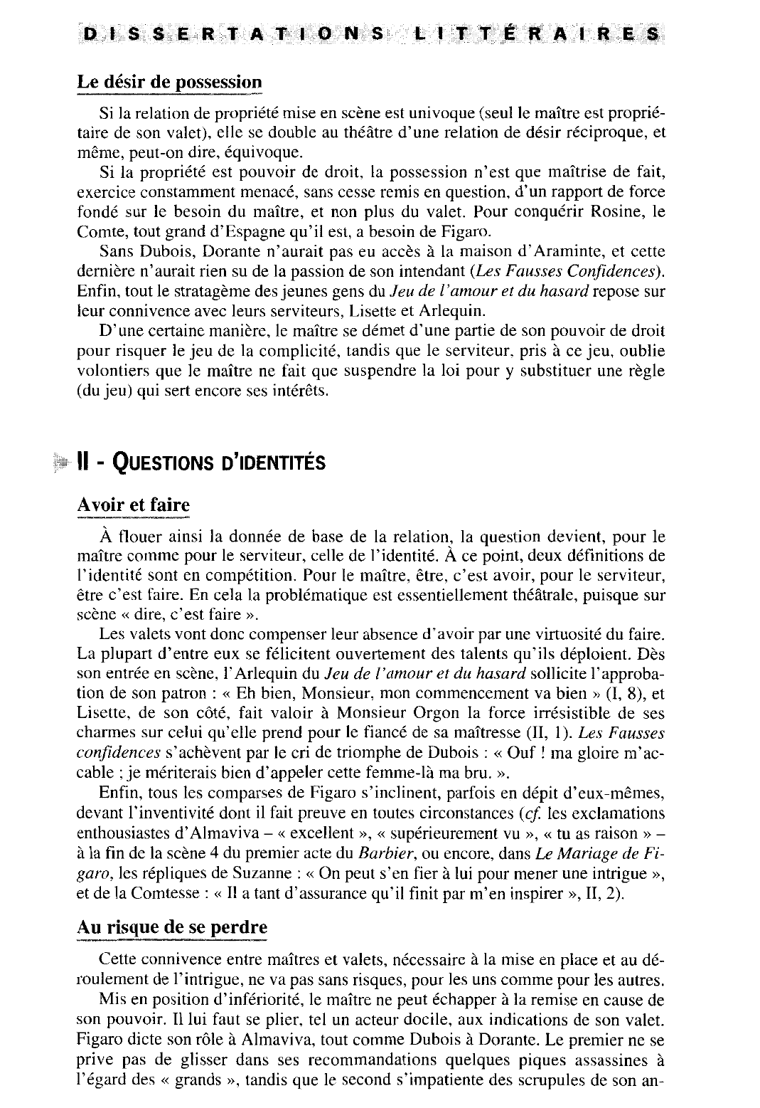 Prévisualisation du document De quelle manière et dans quel but le jeu théâtral transforme-t-il la relation entre martres et valets ?
