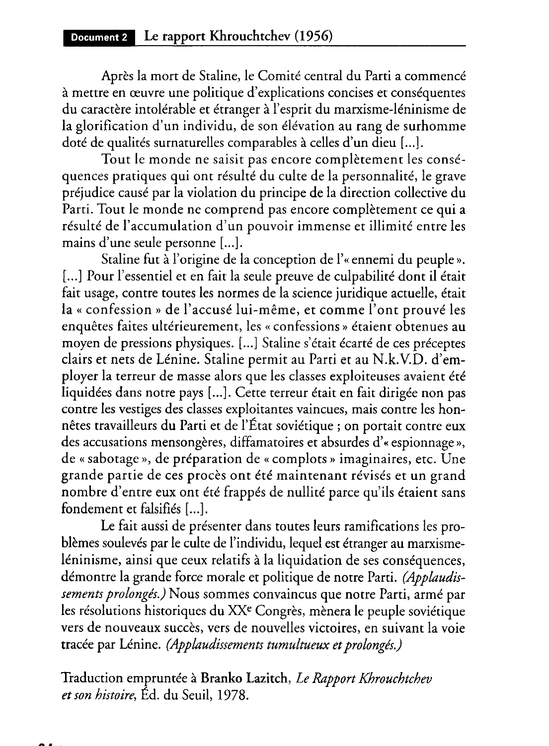 Prévisualisation du document De Staline à Brejnev, principes et pratiques du « modèle idéologique» soviétique (1945-1982).