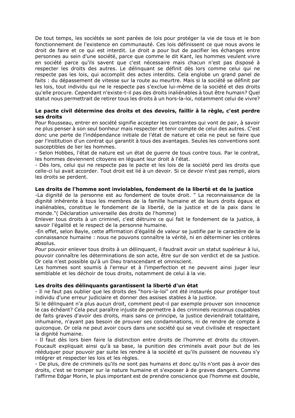 Prévisualisation du document De tout temps, les sociétés se sont parées de lois pour protéger la vie de tous et le bon
fonctionnement...