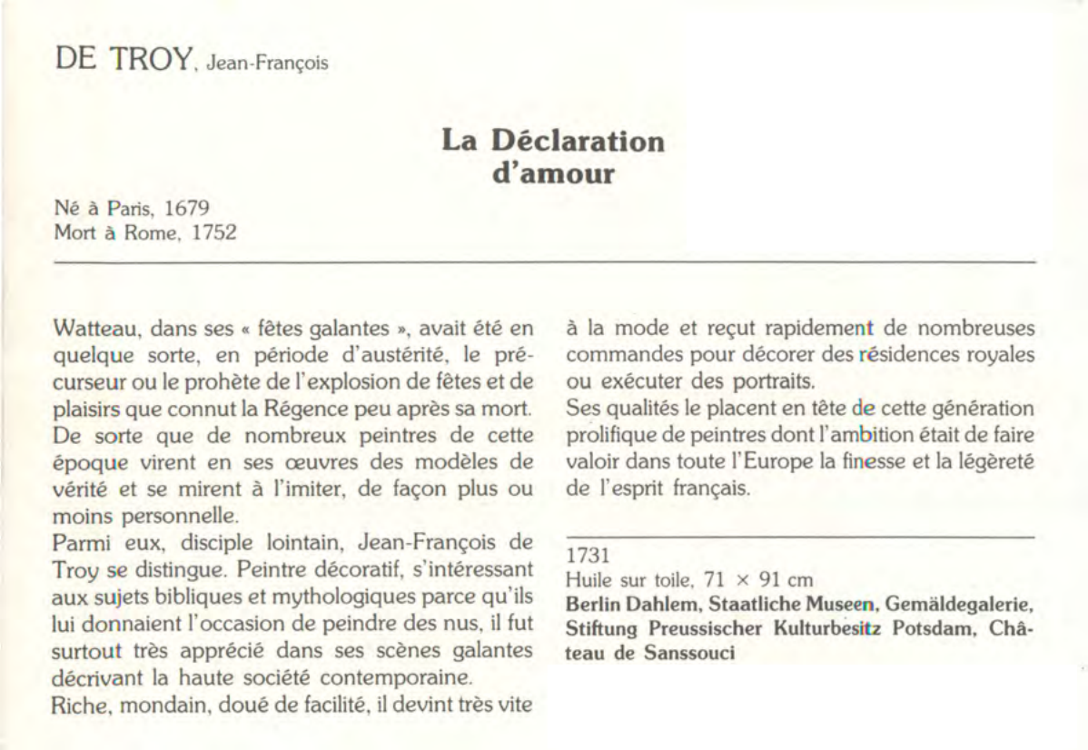 Prévisualisation du document DE TROY, Jean-François : La Déclaration d'amour
