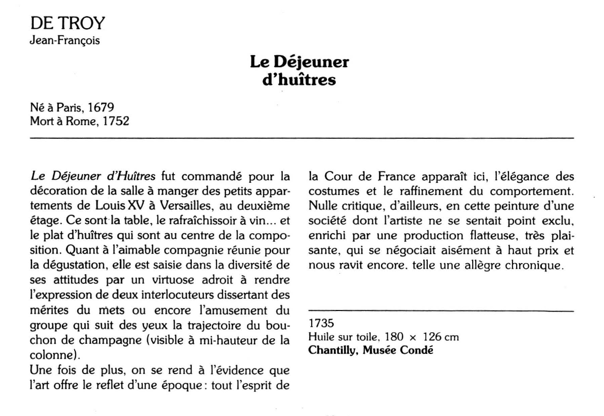 Prévisualisation du document DE TROY Jean-François : Le Déjeuner d'huîtres