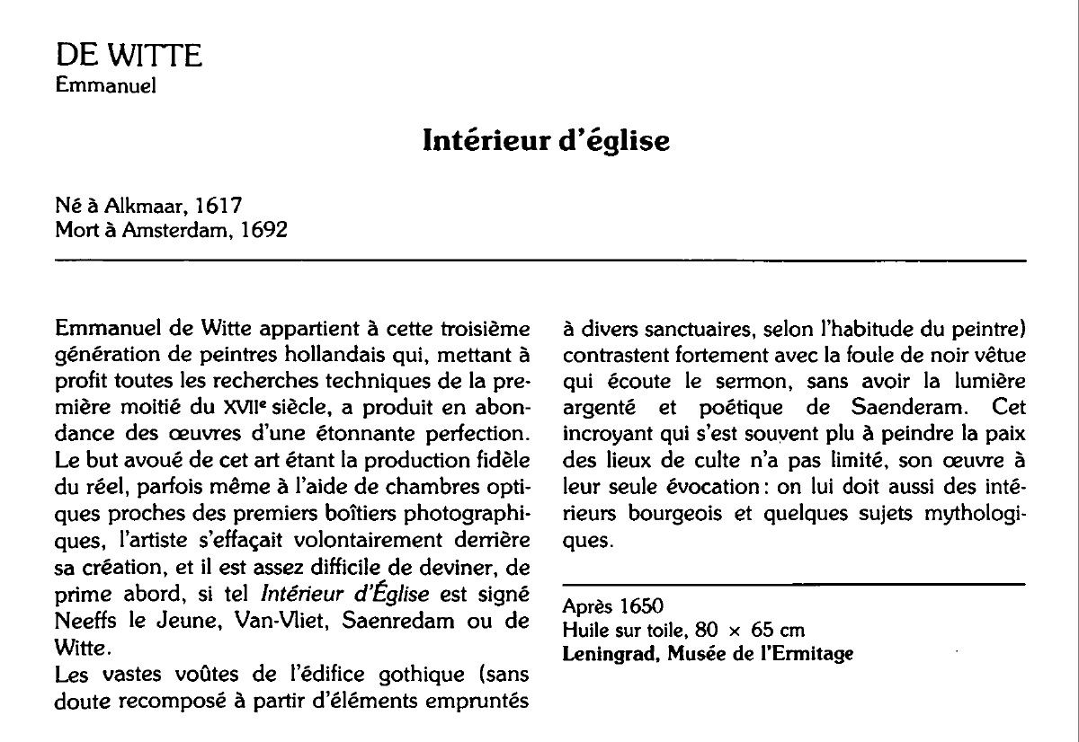 Prévisualisation du document DE WITIE Emmanuel : Intérieur d'église