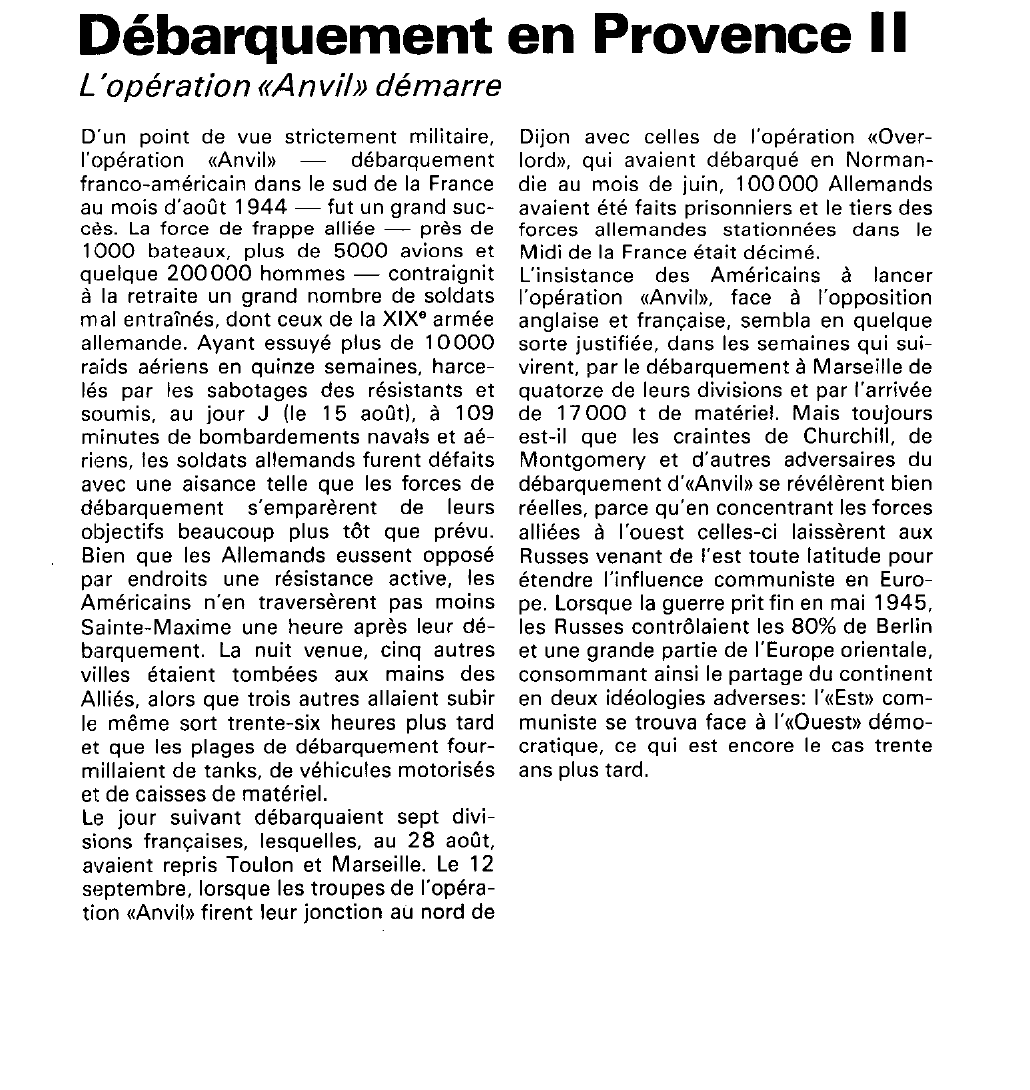 Prévisualisation du document Débarquement en Provence (seconde guerre mondiale).