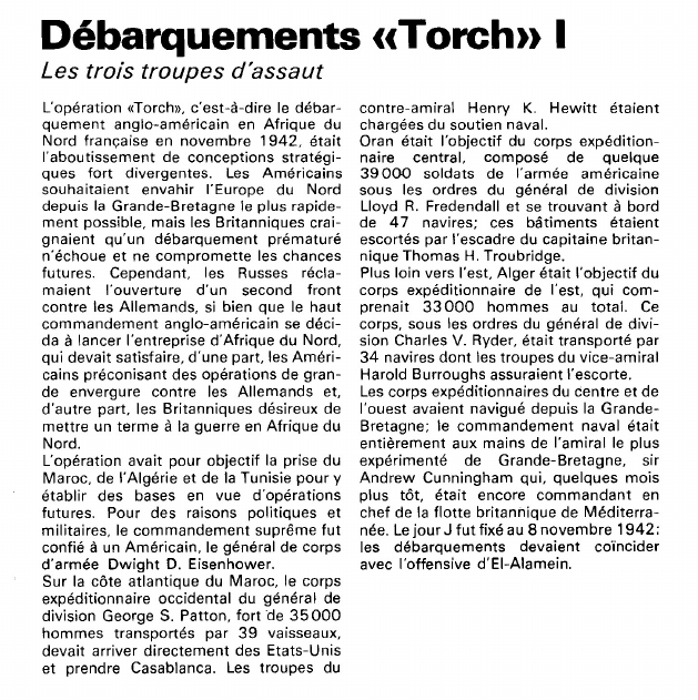 Prévisualisation du document Débarquements «Torch» :Les trois troupes d'assaut.