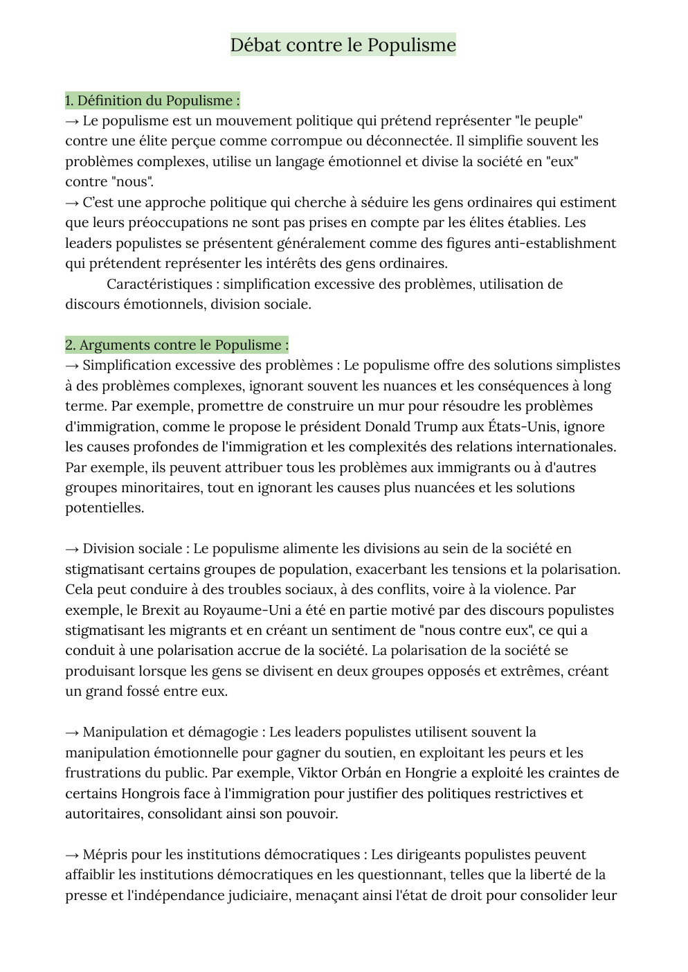 Prévisualisation du document débat contre le populisme