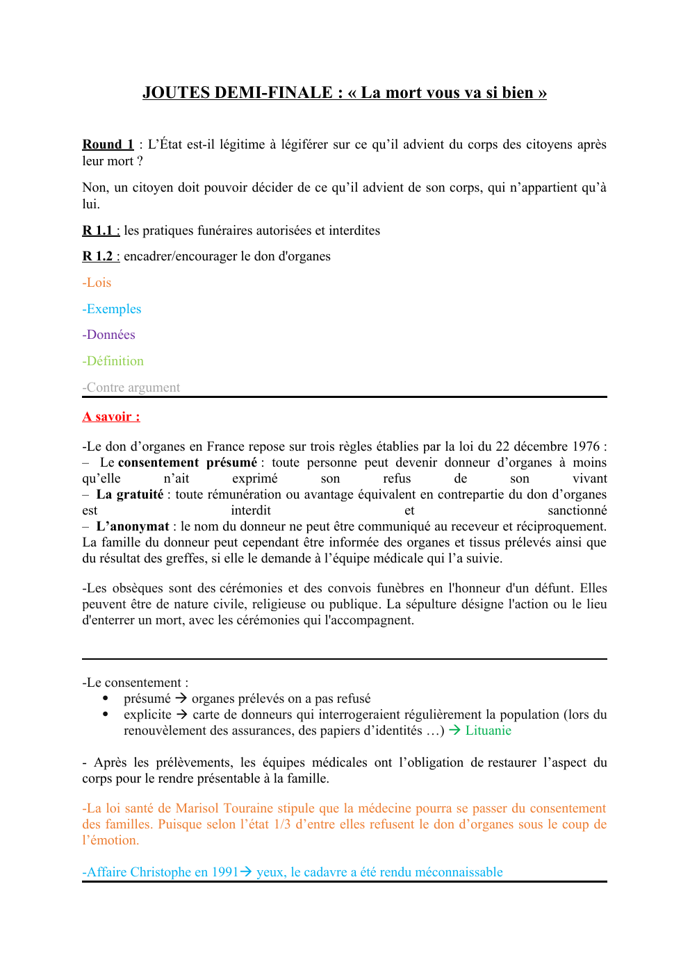 Prévisualisation du document Débat EMC L’État est-il légitime à légiférer sur ce qu’il advient du corps des citoyens après leur mort ?