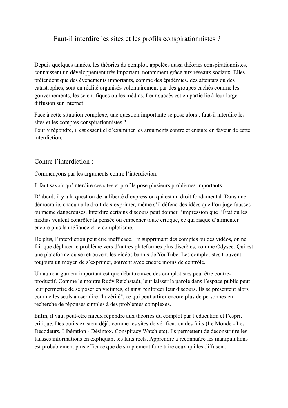 Prévisualisation du document Débat "Faut-il interdire les sites et les profils conspirationnistes"