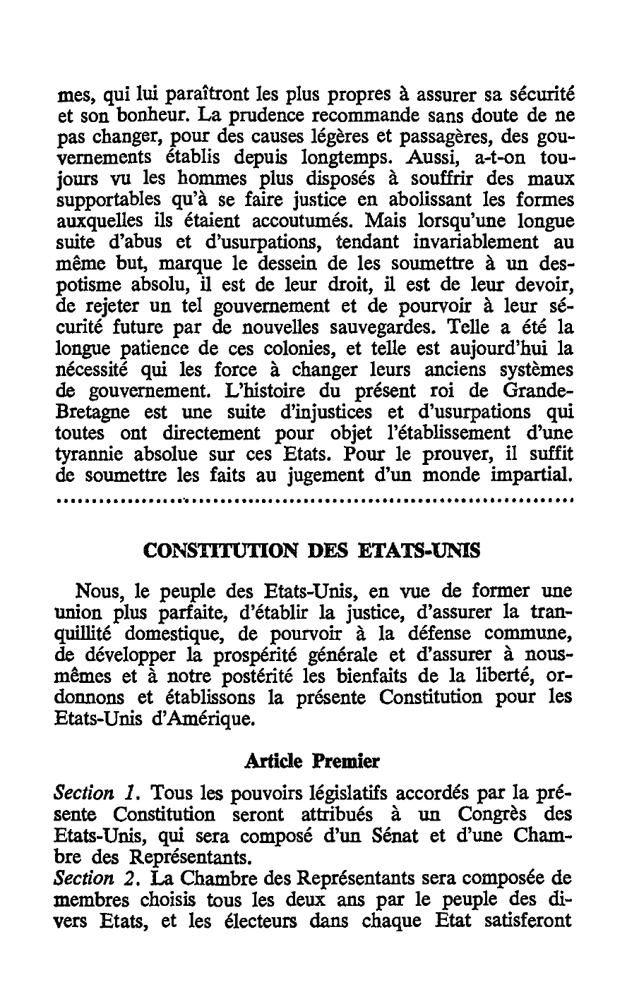 Prévisualisation du document DÉCLARATION D’INDÉPENDANCE DES ETATS-UNIS (PREAMBULE)