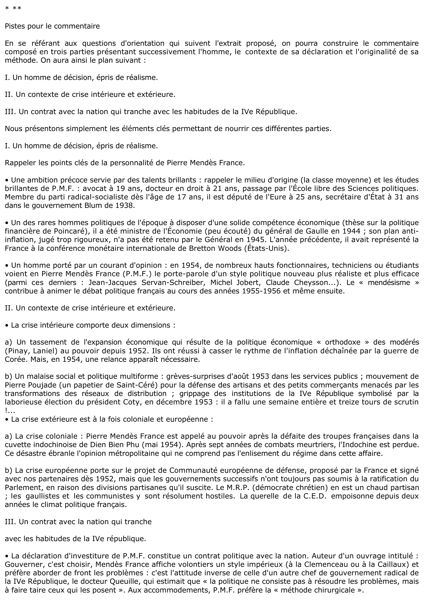 Prévisualisation du document DÉCLARATION D'INVESTITURE DE M. PIERRE MENDÈS FRANCE A L'ASSEMBLÉE NATIONALE LE 17 JUIN 1954 (extraits)