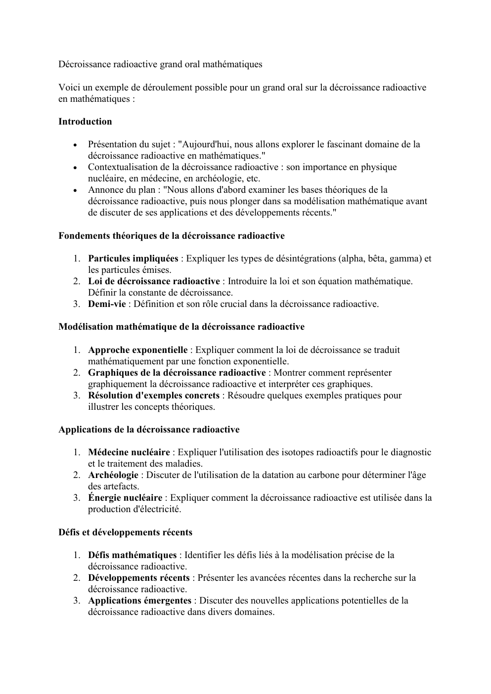 Prévisualisation du document Décroissance radioactive grand oral mathématiques