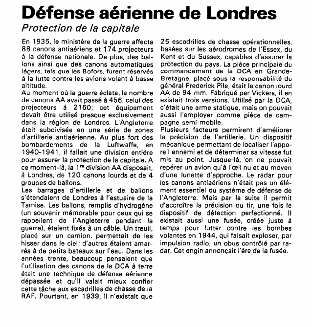 Prévisualisation du document Défense aérienne de Londres:Protection de la capitale (histoire de la seconde guerre mondiale).