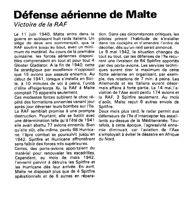Prévisualisation du document Défense aérienne de Malte:Victoire de la RAF (histoire de la seconde guerre mondiale).