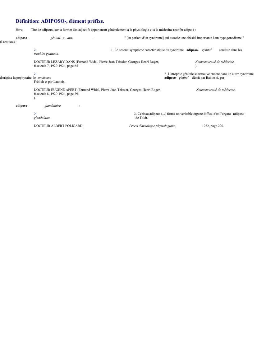 Prévisualisation du document 
	Définition: ADIPOSO-, élément préfixe.