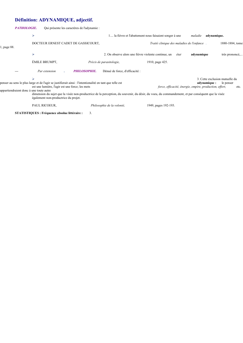 Prévisualisation du document 
	Définition: ADYNAMIQUE, adjectif.