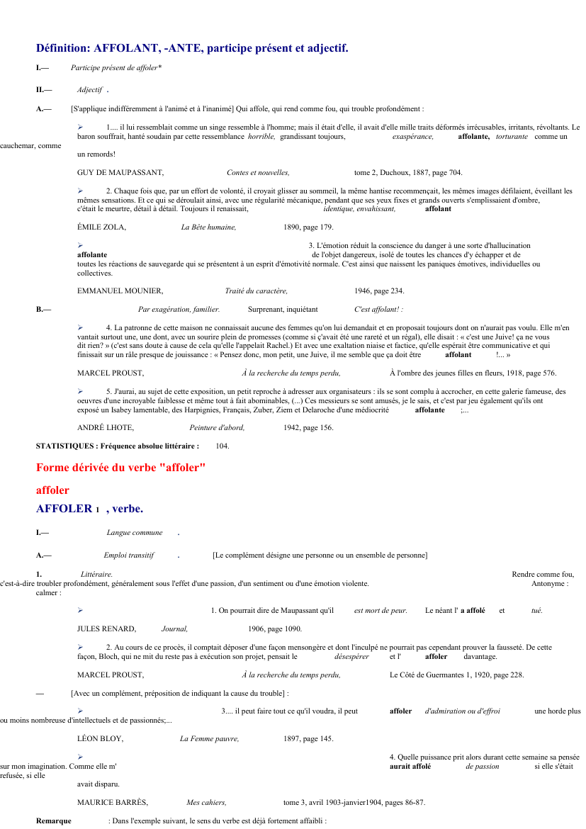 Prévisualisation du document 
	Définition: AFFOLANT, -ANTE, participe présent et adjectif.