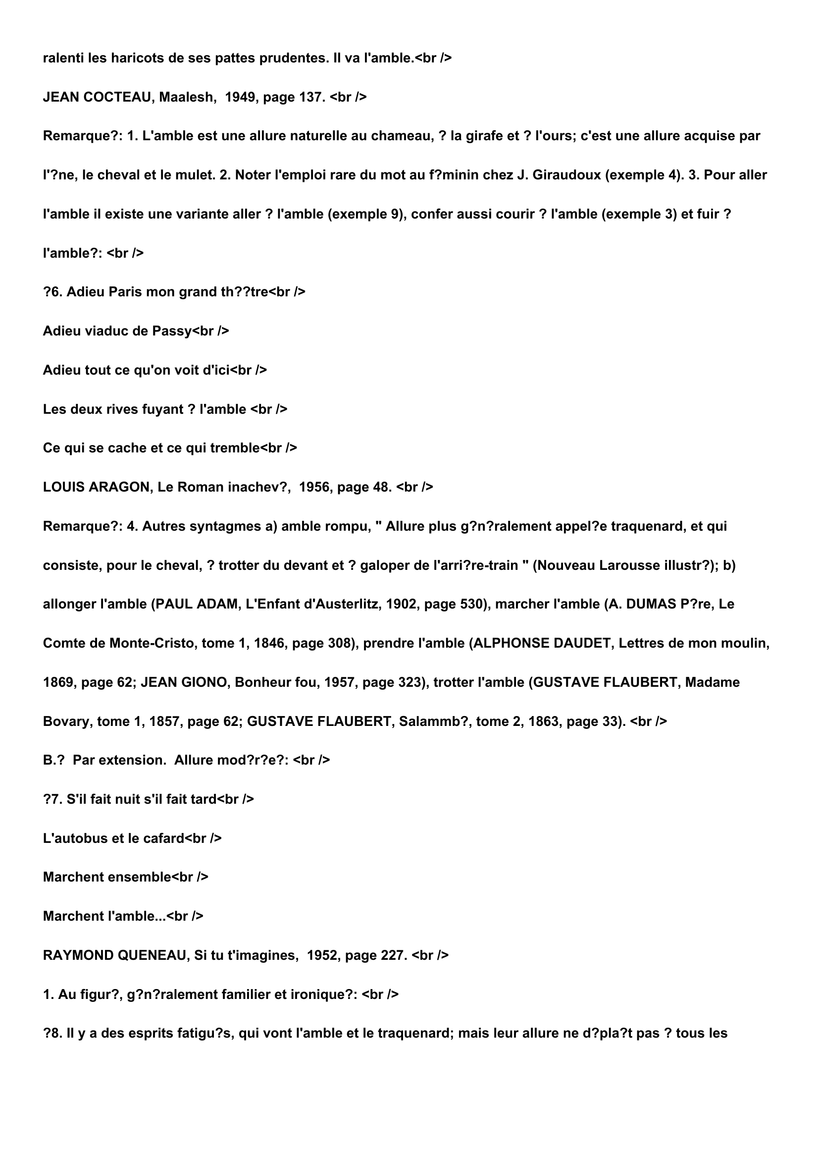 Prévisualisation du document Définition:
AMBLE, substantif masculin.